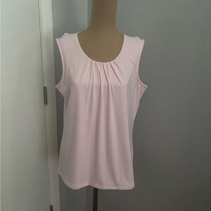 Christopher & Banks Light Pink Pleated Sleeveless Tank Top